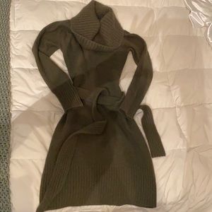 Cowl neck sweater dress. Perfect for fall!